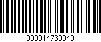 Código de barras (EAN, GTIN, SKU, ISBN): '000014768040'