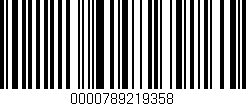 Código de barras (EAN, GTIN, SKU, ISBN): '0000789219358'