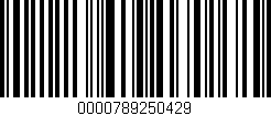 Código de barras (EAN, GTIN, SKU, ISBN): '0000789250429'