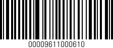 Código de barras (EAN, GTIN, SKU, ISBN): '00009611000610'