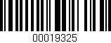Código de barras (EAN, GTIN, SKU, ISBN): '00019325'