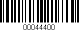 Código de barras (EAN, GTIN, SKU, ISBN): '00044400'