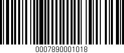Código de barras (EAN, GTIN, SKU, ISBN): '0007890001018'