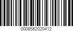 Código de barras (EAN, GTIN, SKU, ISBN): '0008562020412'