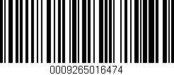 Código de barras (EAN, GTIN, SKU, ISBN): '0009265016474'