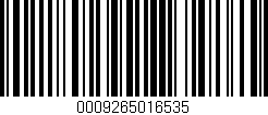 Código de barras (EAN, GTIN, SKU, ISBN): '0009265016535'