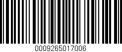 Código de barras (EAN, GTIN, SKU, ISBN): '0009265017006'
