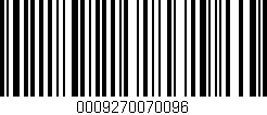 Código de barras (EAN, GTIN, SKU, ISBN): '0009270070096'