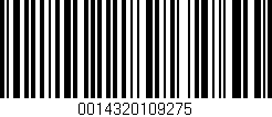 Código de barras (EAN, GTIN, SKU, ISBN): '0014320109275'