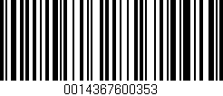 Código de barras (EAN, GTIN, SKU, ISBN): '0014367600353'