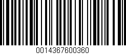 Código de barras (EAN, GTIN, SKU, ISBN): '0014367600360'