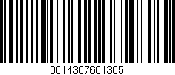 Código de barras (EAN, GTIN, SKU, ISBN): '0014367601305'