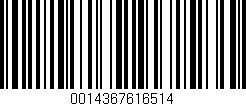 Código de barras (EAN, GTIN, SKU, ISBN): '0014367616514'