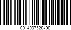 Código de barras (EAN, GTIN, SKU, ISBN): '0014367620498'