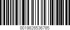 Código de barras (EAN, GTIN, SKU, ISBN): '0019826536785'