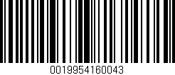 Código de barras (EAN, GTIN, SKU, ISBN): '0019954160043'