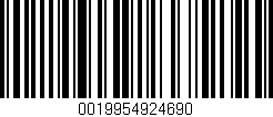 Código de barras (EAN, GTIN, SKU, ISBN): '0019954924690'