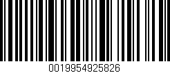 Código de barras (EAN, GTIN, SKU, ISBN): '0019954925826'