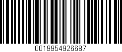 Código de barras (EAN, GTIN, SKU, ISBN): '0019954926687'