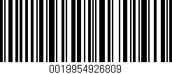 Código de barras (EAN, GTIN, SKU, ISBN): '0019954926809'