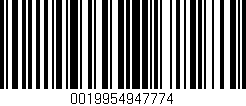 Código de barras (EAN, GTIN, SKU, ISBN): '0019954947774'