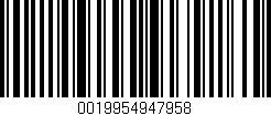 Código de barras (EAN, GTIN, SKU, ISBN): '0019954947958'