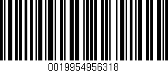 Código de barras (EAN, GTIN, SKU, ISBN): '0019954956318'