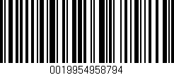 Código de barras (EAN, GTIN, SKU, ISBN): '0019954958794'