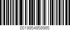 Código de barras (EAN, GTIN, SKU, ISBN): '0019954958985'
