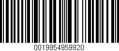 Código de barras (EAN, GTIN, SKU, ISBN): '0019954959920'