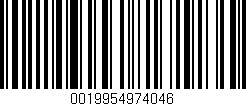 Código de barras (EAN, GTIN, SKU, ISBN): '0019954974046'