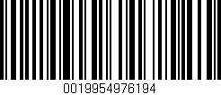 Código de barras (EAN, GTIN, SKU, ISBN): '0019954976194'