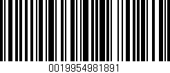 Código de barras (EAN, GTIN, SKU, ISBN): '0019954981891'