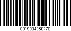 Código de barras (EAN, GTIN, SKU, ISBN): '0019984958770'