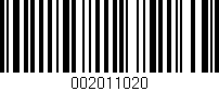 Código de barras (EAN, GTIN, SKU, ISBN): '002011020'