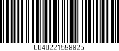 Código de barras (EAN, GTIN, SKU, ISBN): '0040221598825'