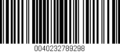 Código de barras (EAN, GTIN, SKU, ISBN): '0040232789298'