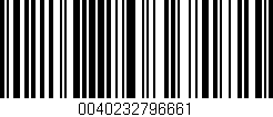 Código de barras (EAN, GTIN, SKU, ISBN): '0040232796661'