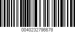 Código de barras (EAN, GTIN, SKU, ISBN): '0040232796678'