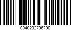 Código de barras (EAN, GTIN, SKU, ISBN): '0040232796708'