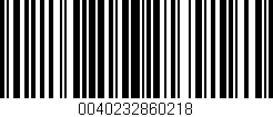 Código de barras (EAN, GTIN, SKU, ISBN): '0040232860218'