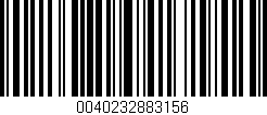 Código de barras (EAN, GTIN, SKU, ISBN): '0040232883156'
