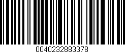 Código de barras (EAN, GTIN, SKU, ISBN): '0040232883378'