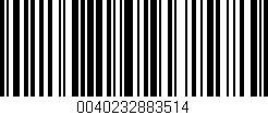 Código de barras (EAN, GTIN, SKU, ISBN): '0040232883514'