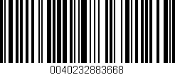 Código de barras (EAN, GTIN, SKU, ISBN): '0040232883668'