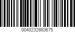 Código de barras (EAN, GTIN, SKU, ISBN): '0040232883675'
