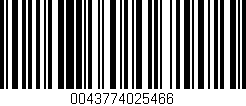 Código de barras (EAN, GTIN, SKU, ISBN): '0043774025466'