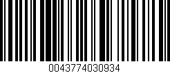 Código de barras (EAN, GTIN, SKU, ISBN): '0043774030934'