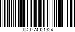 Código de barras (EAN, GTIN, SKU, ISBN): '0043774031634'