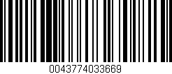 Código de barras (EAN, GTIN, SKU, ISBN): '0043774033669'